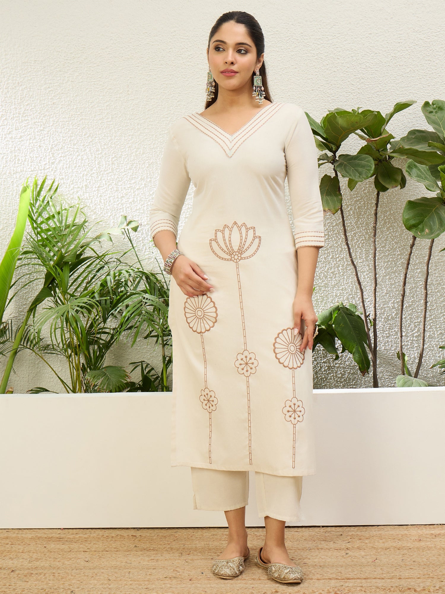 Cotton Kurta Set Off-White - Sunainee