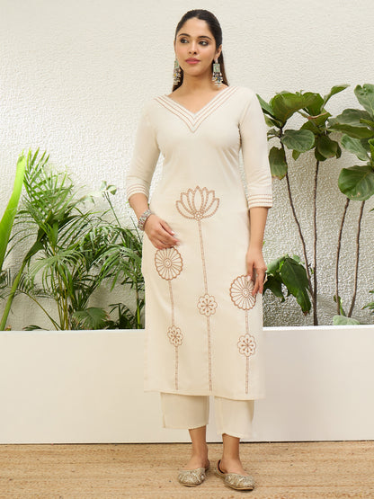 Cotton Kurta Set Off-White - Sunainee