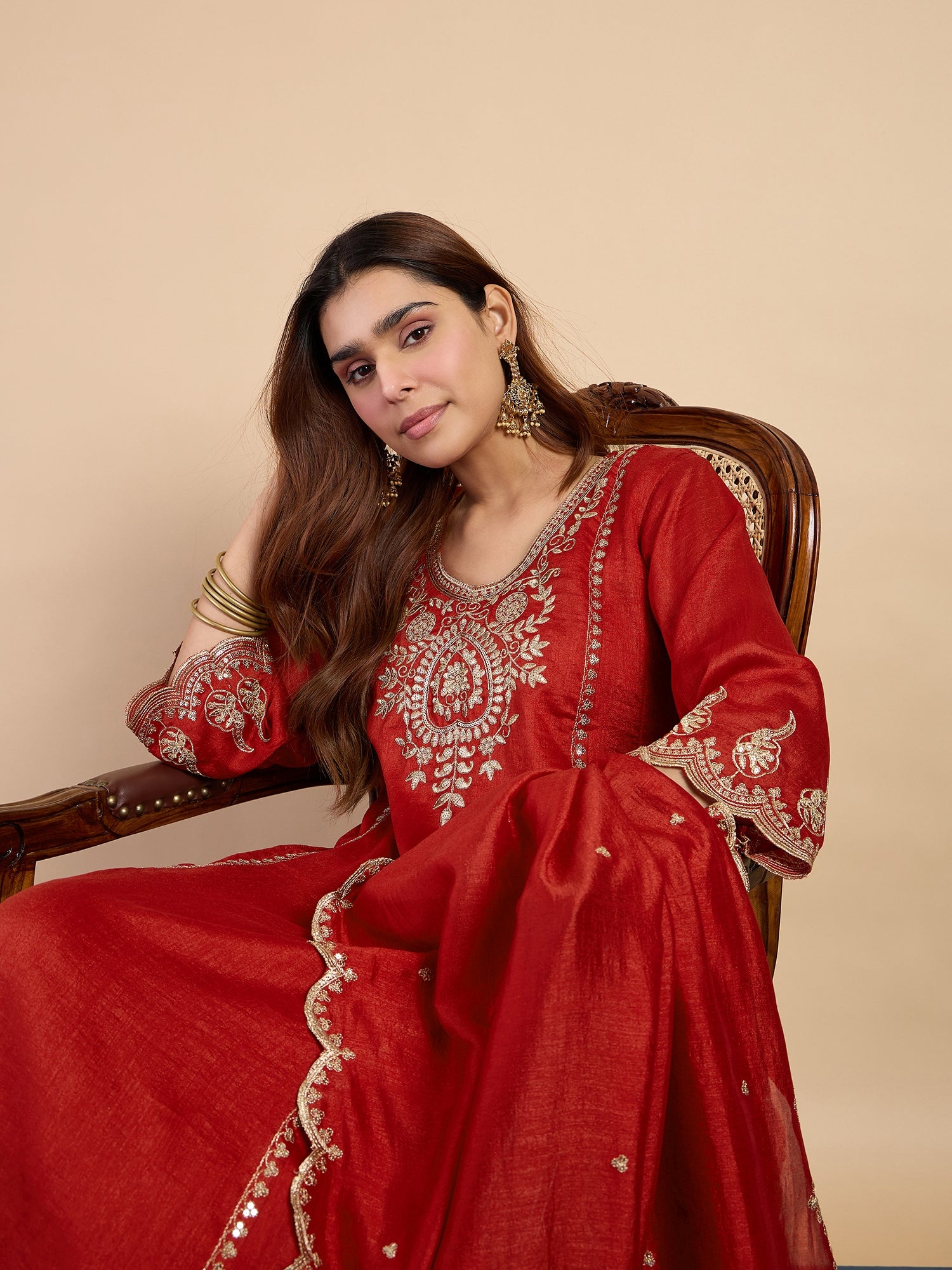 Shanaya Rust Kurta Set - Sunainee