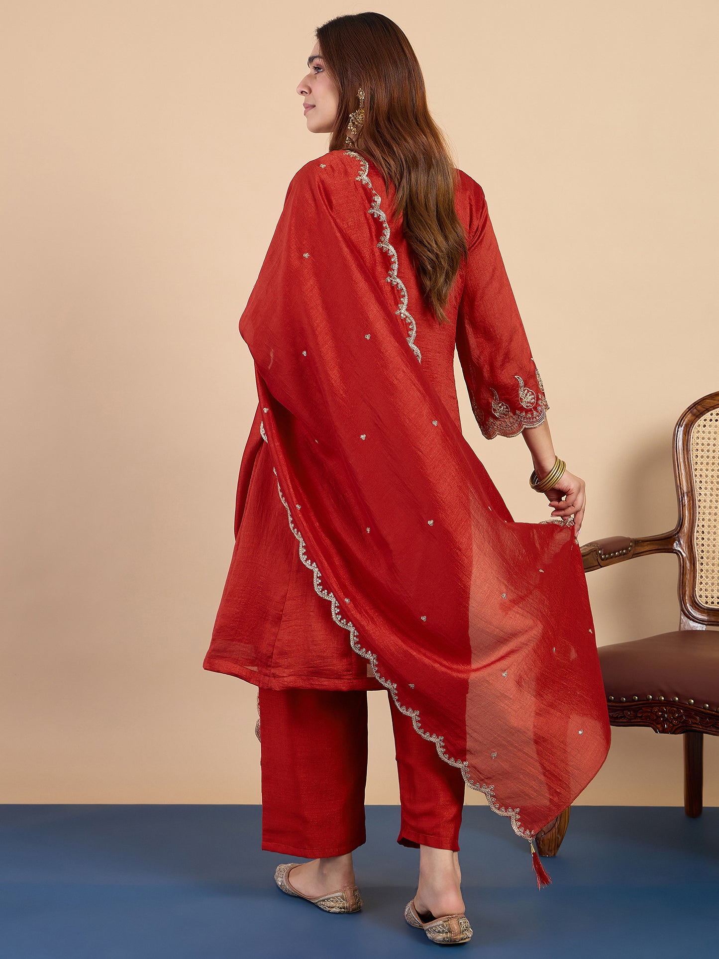 Shanaya Rust Kurta Set - Sunainee