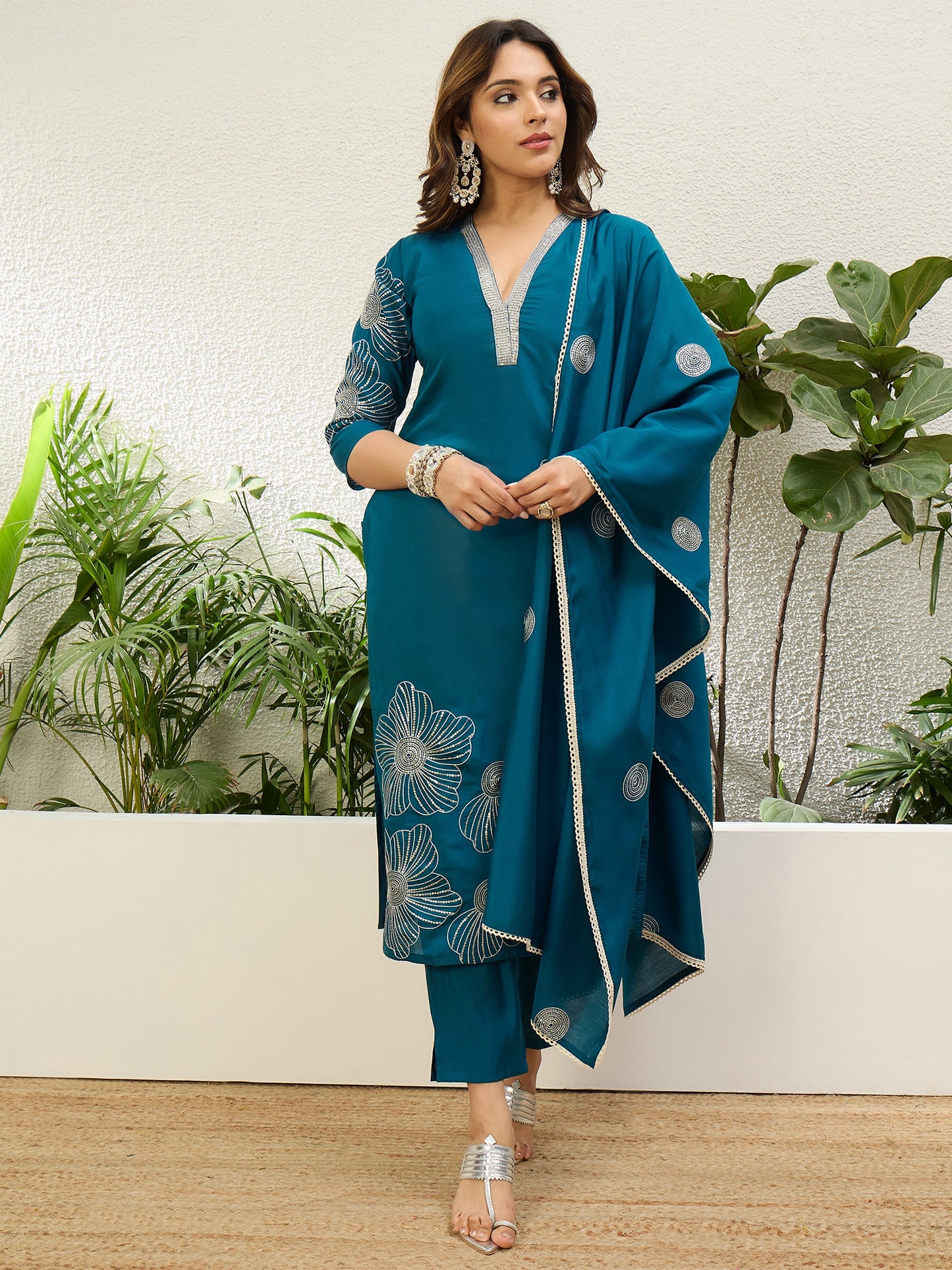 Raagini Teal-Blue Kurta Set - Sunainee