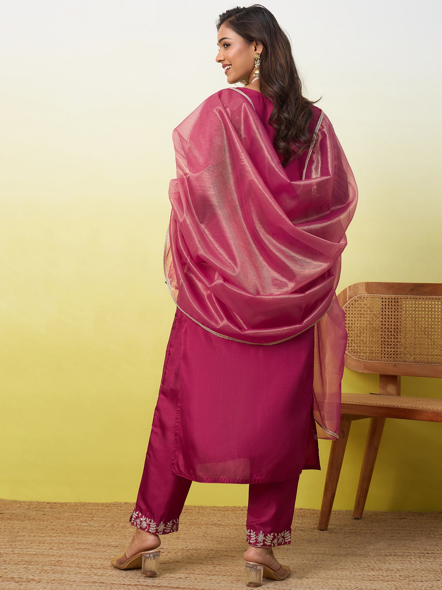 Aadhya Cherry Red Kurta Set - Sunainee