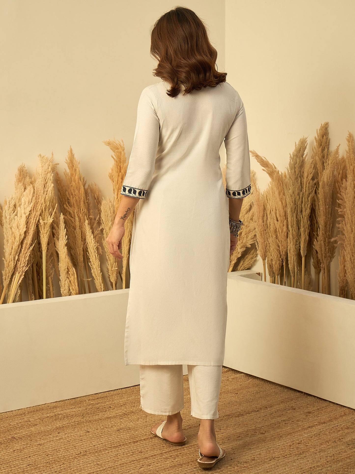 Pure Cotton Kurta Set Off-White - Sunainee