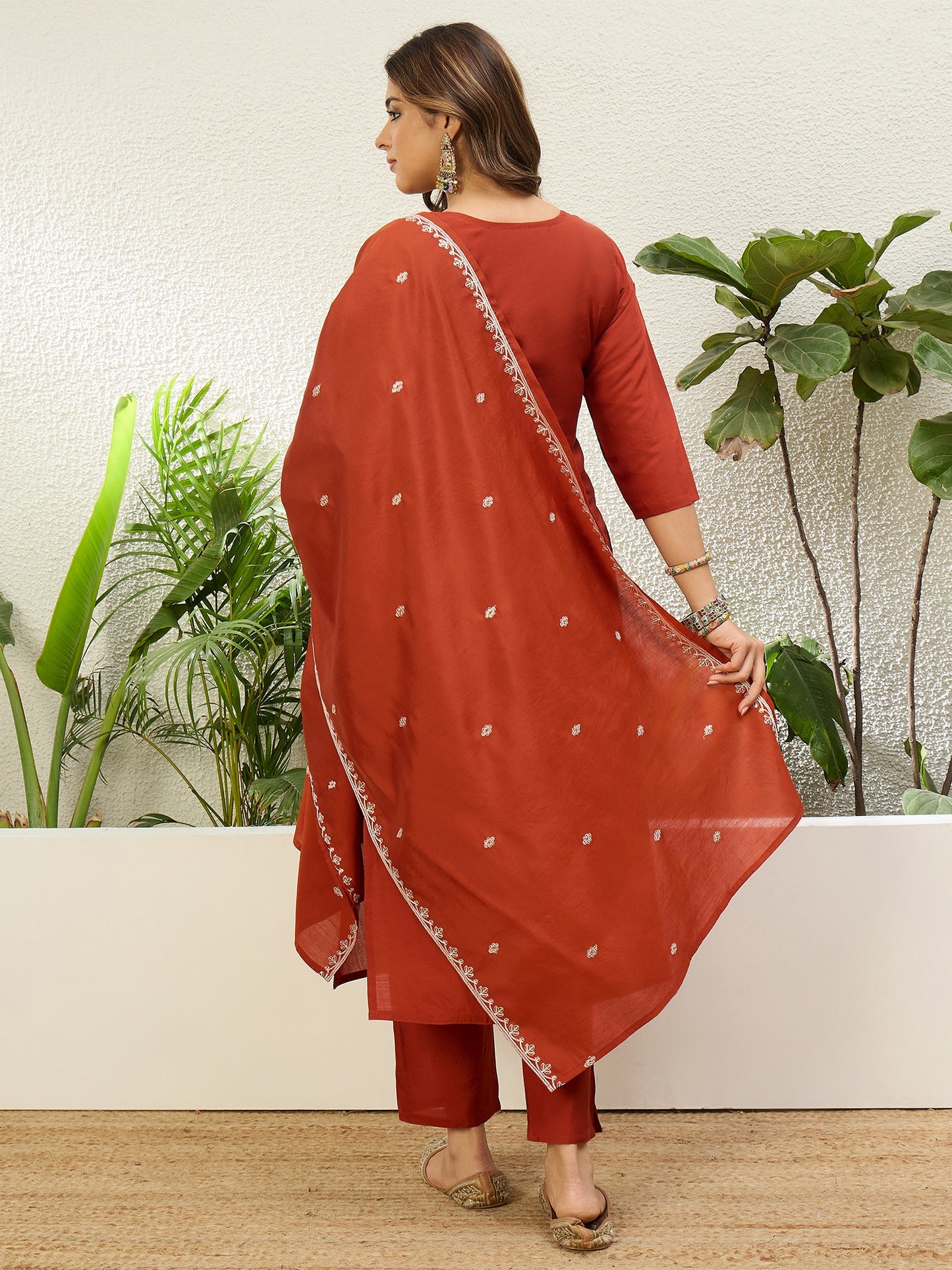 Yashika Rust Kurta Set - Sunainee
