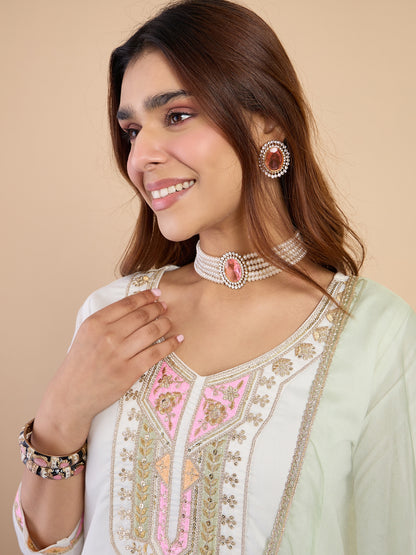 Kiyana Off-White Kurta Set - Sunainee