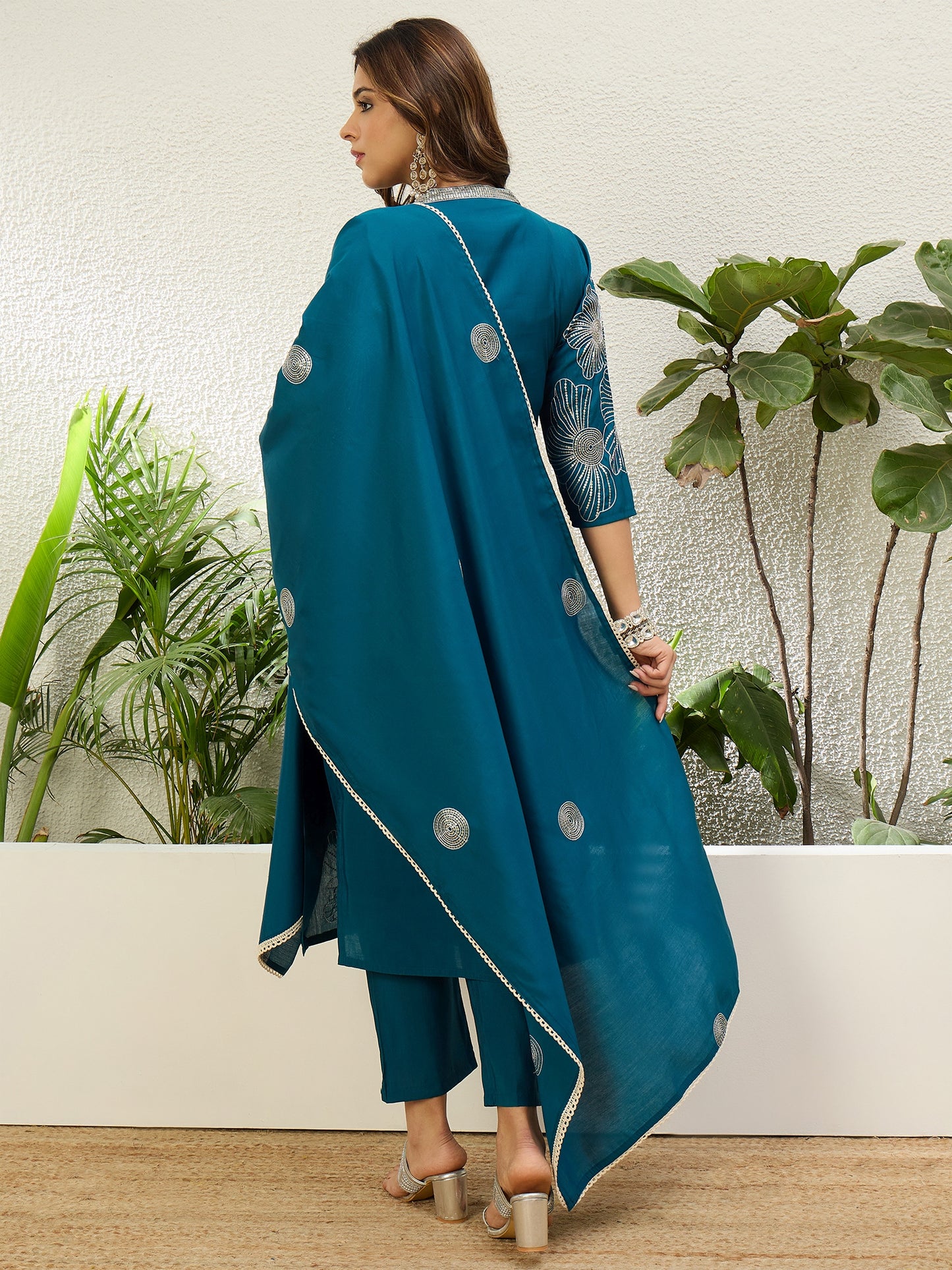 Raagini Teal-Blue Kurta Set - Sunainee