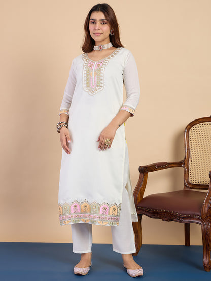 Kiyana Off-White Kurta Set - Sunainee
