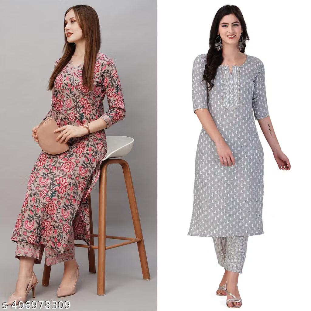 Women's Ethnic Wear Kurta Set - Combo of 2