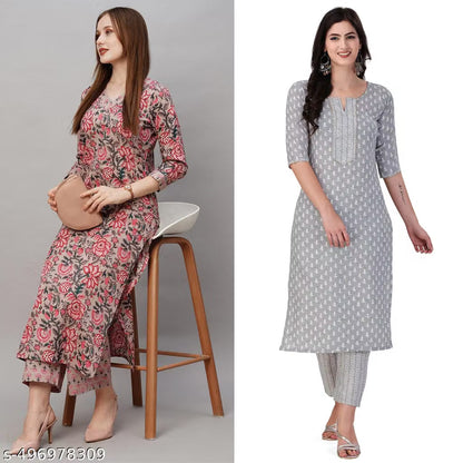 Women's Ethnic Wear Kurta Set - Combo of 2