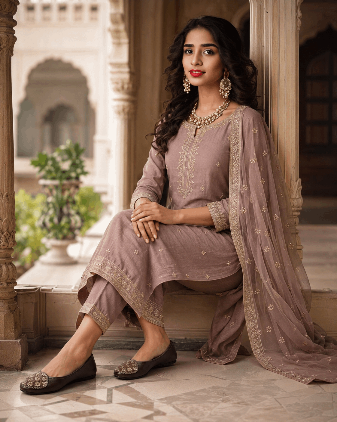 Sunainee Mocha Gulnaar Heritage Brown