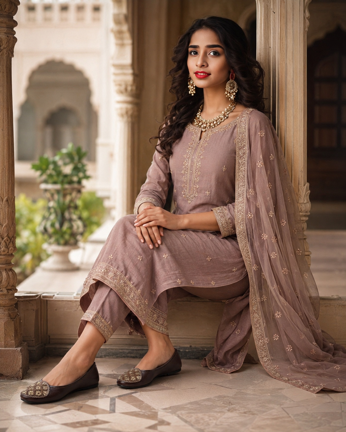 Sunainee Mocha Gulnaar Heritage Brown