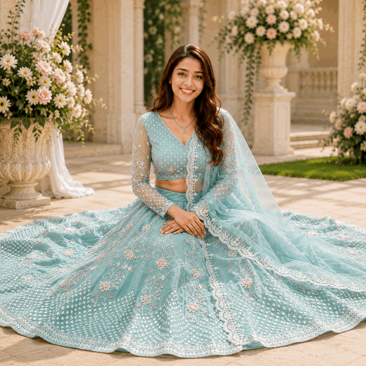 Chitrarekha Alluring Women Lehenga – Mint Aqua Royal Elegance