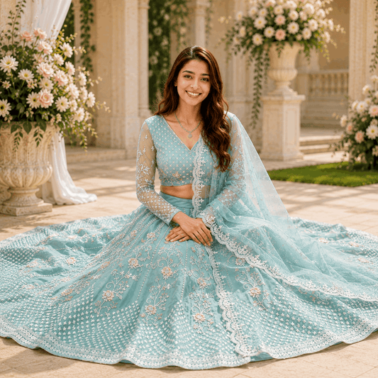 Chitrarekha Alluring Women Lehenga – Mint Aqua Royal Elegance
