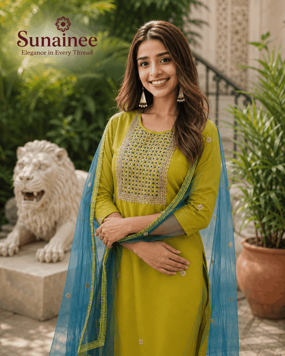 Sunainee Ensemble Printed Cotton Kurta Set