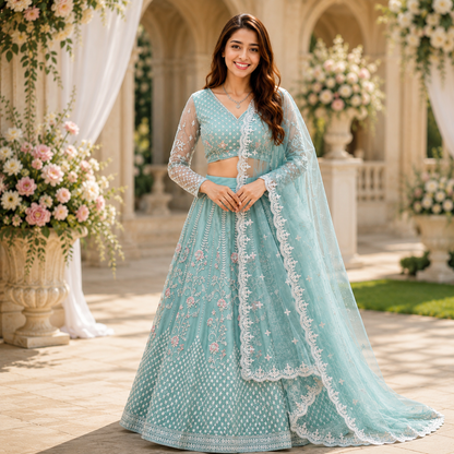 Chitrarekha Alluring Women Lehenga – Mint Aqua Royal Elegance