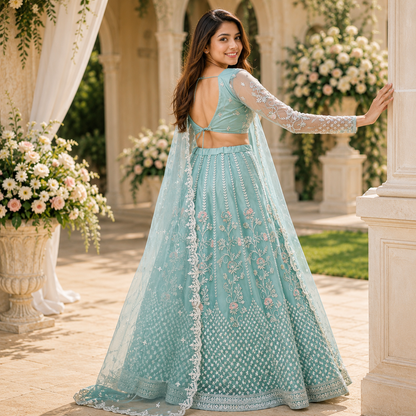 Chitrarekha Alluring Women Lehenga – Mint Aqua Royal Elegance