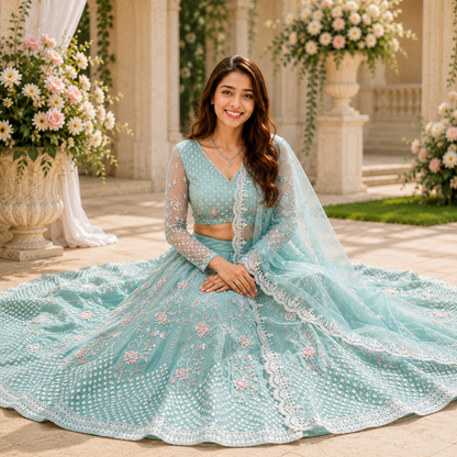 Chitrarekha Alluring Women Lehenga – Mint Aqua Royal Elegance
