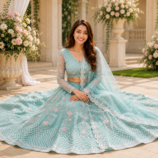 Chitrarekha Alluring Women Lehenga – Mint Aqua Royal Elegance