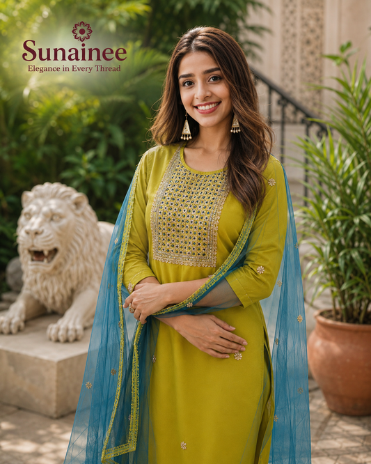 Sunainee Ensemble Printed Cotton Kurta Set