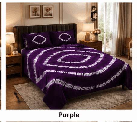 Sunainee Premium 100% Cotton Rajasthani Bandhani Double Bedsheet (90x100 Inch) with 2 Pillow Covers | Soft, Breathable & Colorfast Tie-Dye Bed Sheet for All Seasons| Mesoob Design