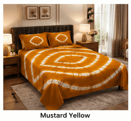 Sunainee Premium 100% Cotton Rajasthani Bandhani Double Bedsheet (90x100 Inch) with 2 Pillow Covers | Soft, Breathable & Colorfast Tie-Dye Bed Sheet for All Seasons| Mesoob Design