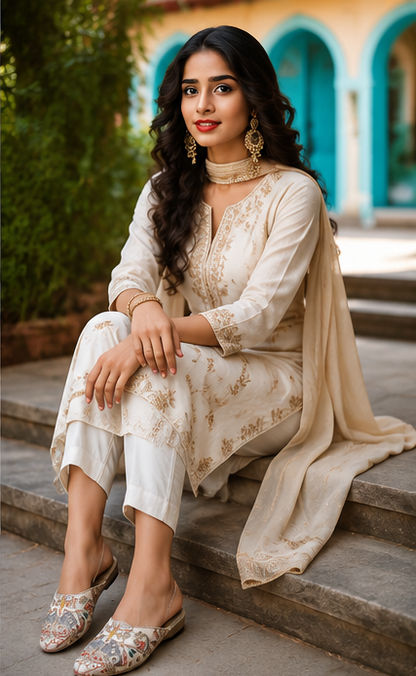 Handcrafted Heritage Embroidered Mules
