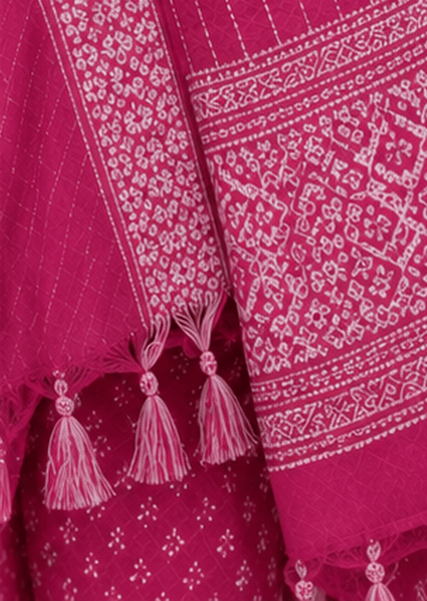 Printed cotton dupatta with elegant border design