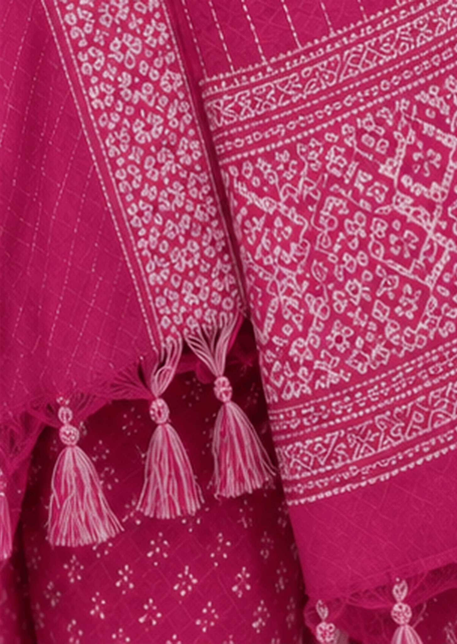 Printed cotton dupatta with elegant border design