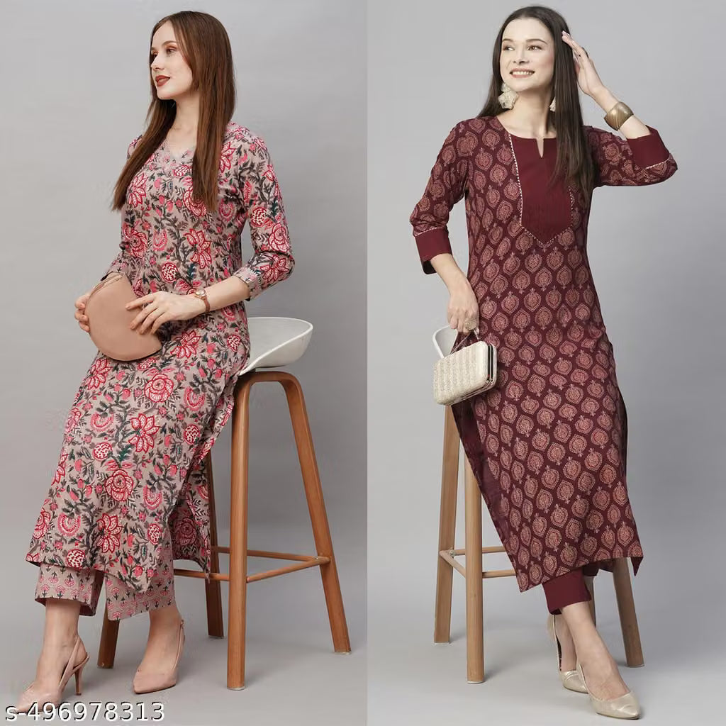Women's Ethnic Wear Kurta Set - Combo of 2