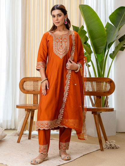 Saanvi - Sequins Silk Blend Kurta Set