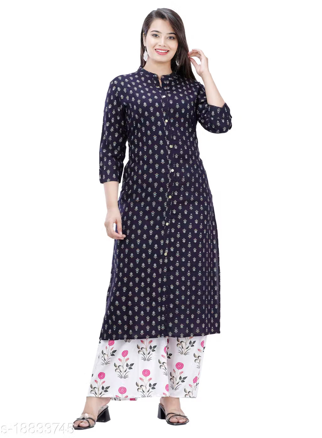 Sunainee Alisha Ensemble Rayon Printed Kurta Palazzo Set for Women | Premium Ethnic Wear