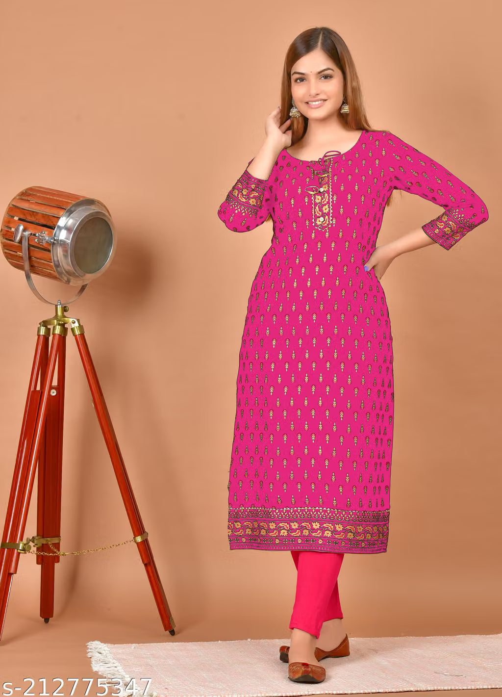Stylish Printed Straight Kurtas in Black
