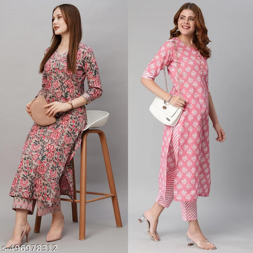 Women's Ethnic Wear Kurta Set - Combo of 2