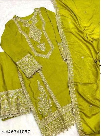 New Latest Designer Party Wear look Top Palazzo & Dupatta Set