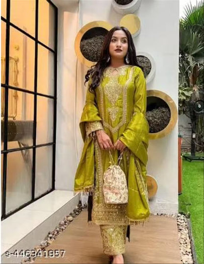 New Latest Designer Party Wear look Top Palazzo & Dupatta Set