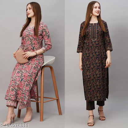 Women's Ethnic Wear Kurta Set - Combo of 2