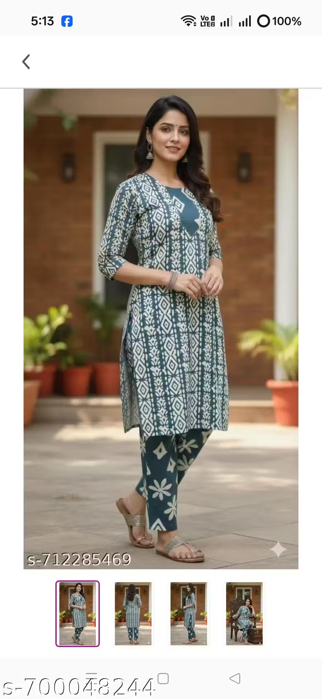 Women's Grey Cotton A-Line Kurta Pant Set with Dupatta